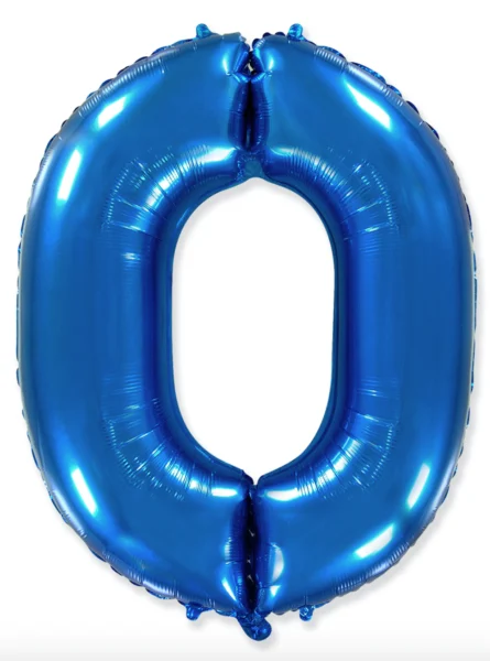 Шар - Цифра "0" (40"/102 см) Цвет: Синий